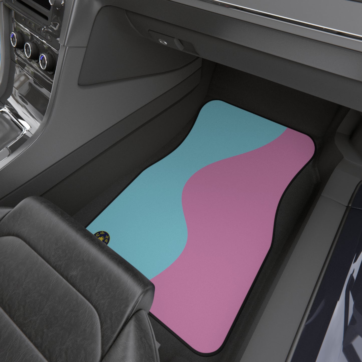 custom car mats - retro - pink and light blue