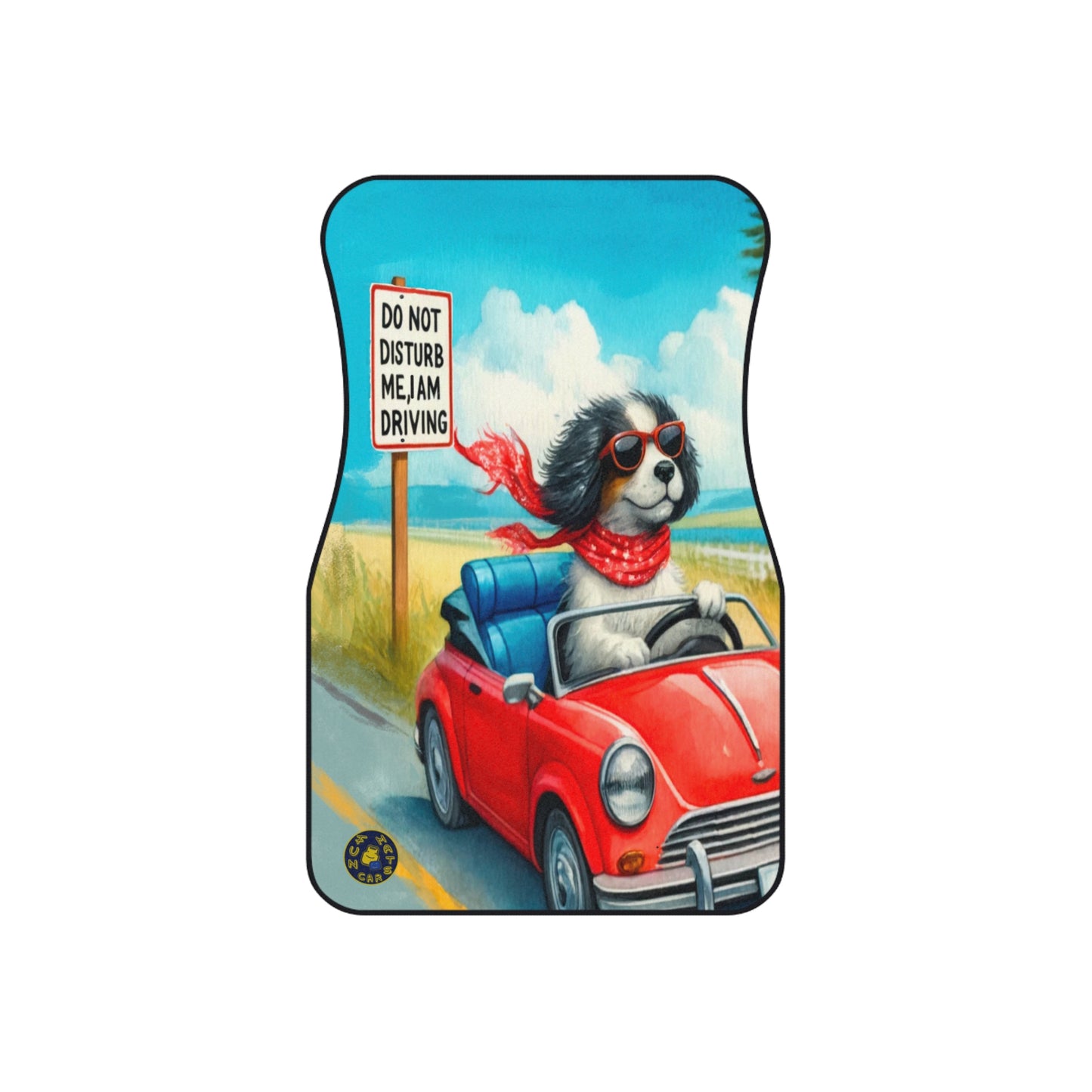 Car Mats (Set of 4) - Pet - Happy Dog Driving