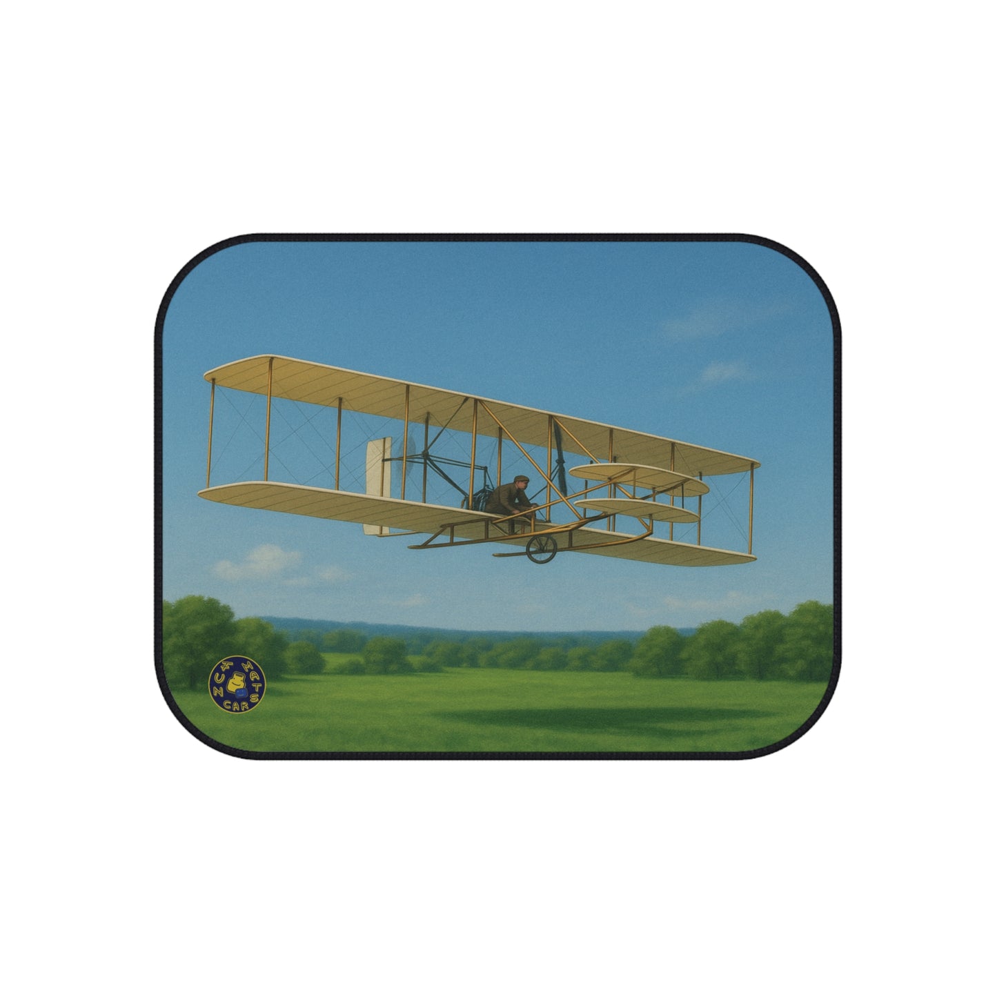 Vintage Wright Flyer Airplane Car Mats, (Set of 4)| Aviation Decor, Unique Gift for Pilots, Classic Car Accessories, Flight Enthusiast