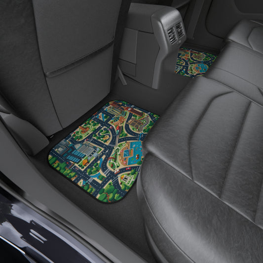 rear custom car mats - kids - roads and buildings