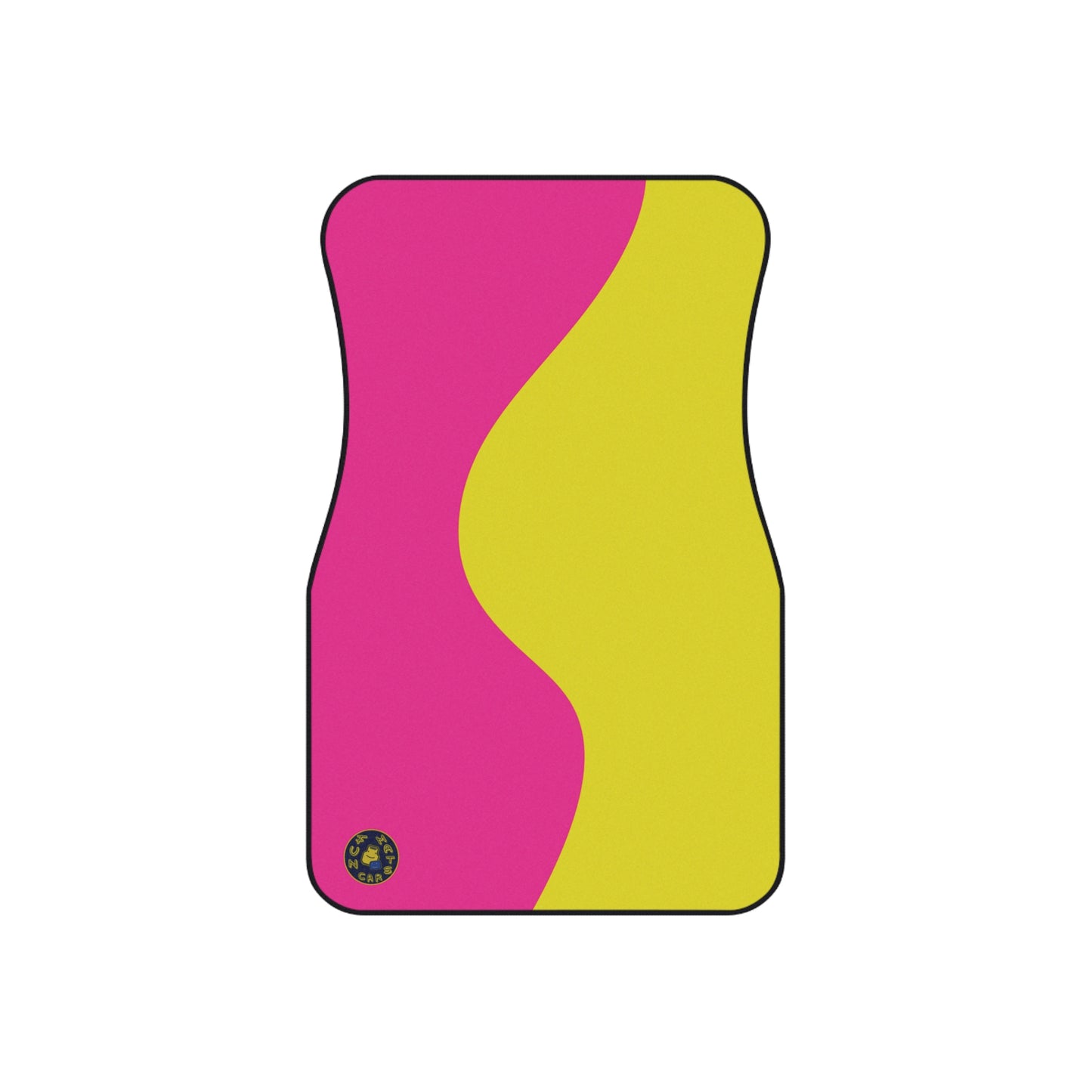 Custom Car Mats (2x Front) - Retro - Bubblegum Pink and Saffron Yellow