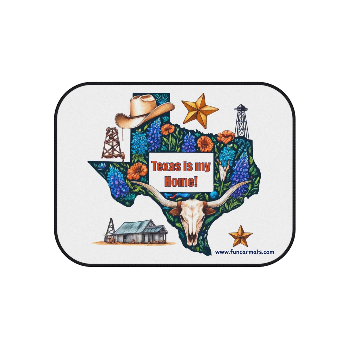 Custom Car Mats (2x Rear) - USA - Texas