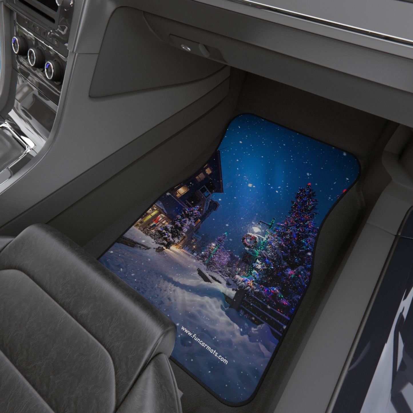 custom car mats - front passenger side - winter dreams - Christmas feel