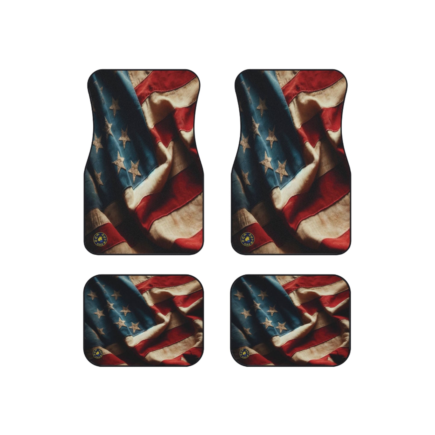 Custom Car Mats (Set of 4) - Flags - Vintage USA