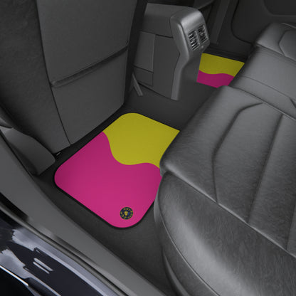 Custom Car Mats (Set of 4) - Retro - Pink and Yellow