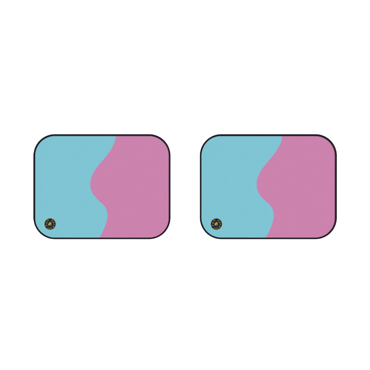 Custom Car Mats (2x Rear) - Retro - Pink and Light Blue