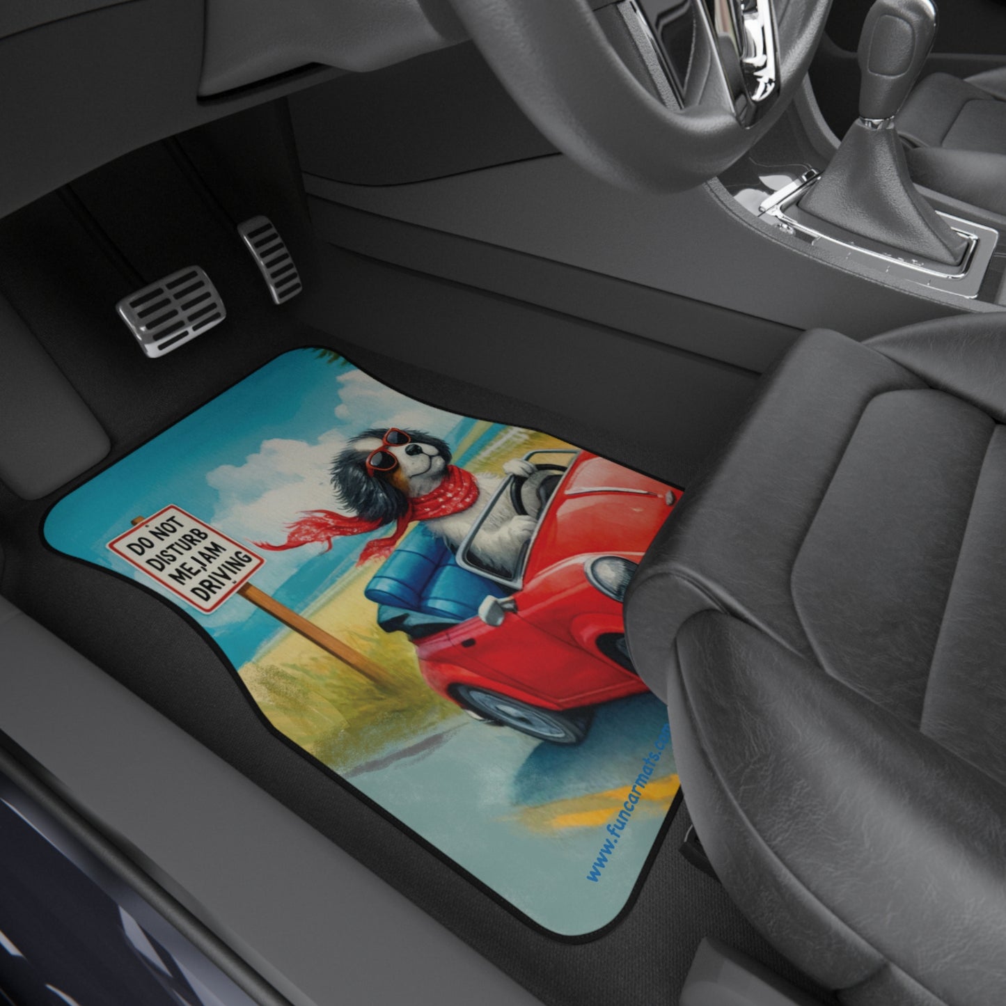 custom car mat - humour - Dog in the car do not disturb me I am driving