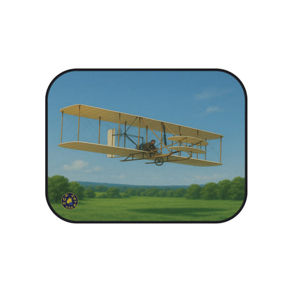 Vintage Wright Flyer Airplane Car Mats, (Set of 4)| Aviation Decor, Unique Gift for Pilots, Classic Car Accessories, Flight Enthusiast
