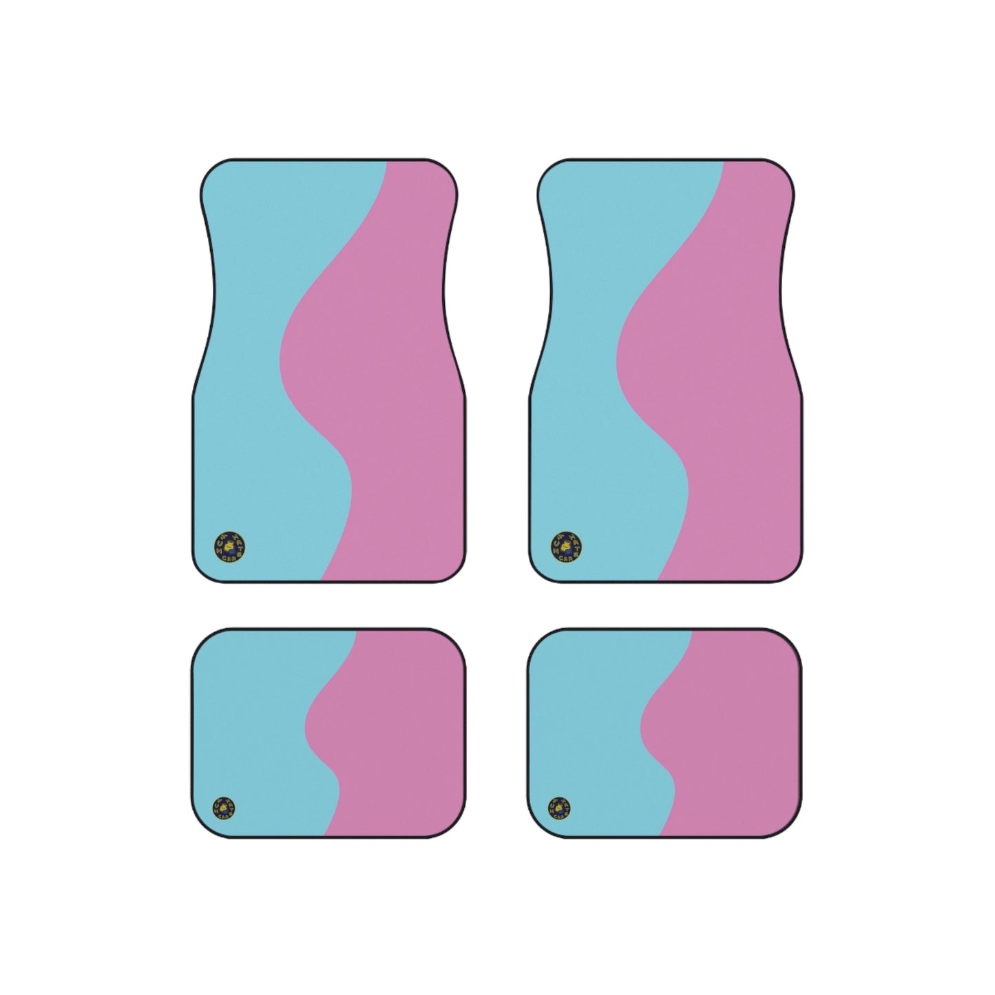 Custom Car Mats (Set of 4) - Retro - Pink and Light Blue