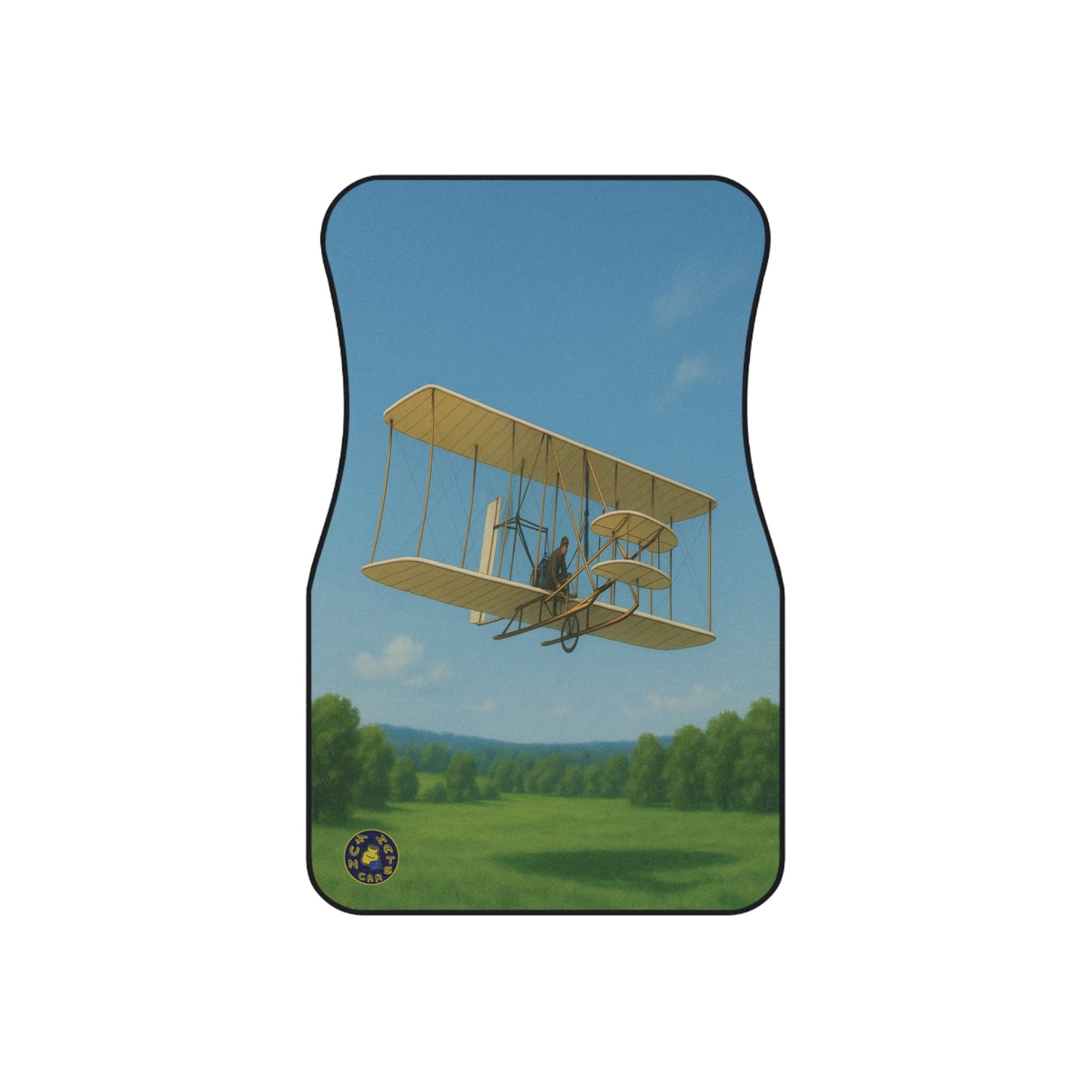 Vintage Wright Flyer Airplane Car Mats, (Set of 4)| Aviation Decor, Unique Gift for Pilots, Classic Car Accessories, Flight Enthusiast