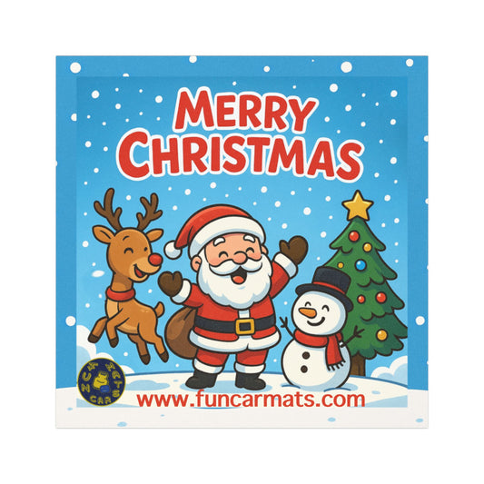 Festive Christmas Car Magnet - Santa, Reindeer, and Snowman Design