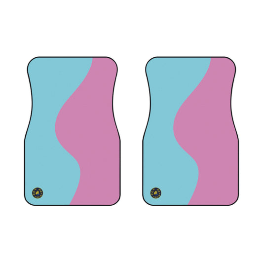 custom car mats - retro - pink and light blue