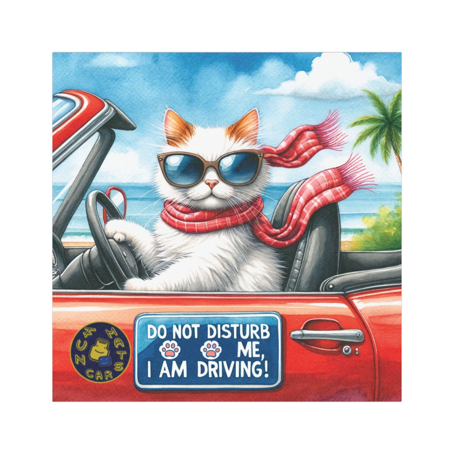 Cool Cat Driving Car Magnet - Fun Automotive Decor