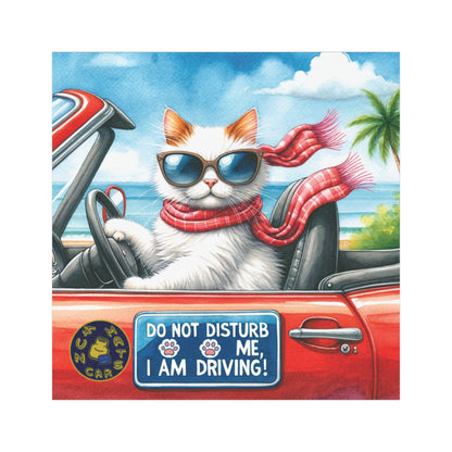 Cool Cat Driving Car Magnet - Fun Automotive Decor