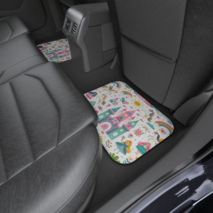 custom car floor mats - kids - princess castle and unicorns 