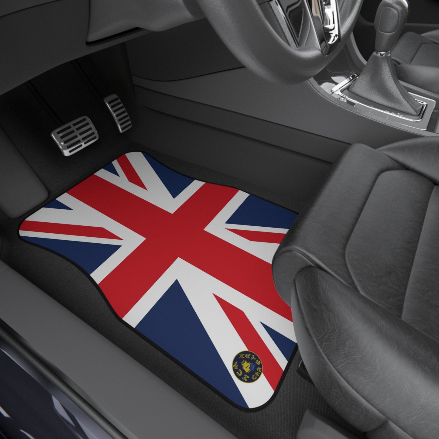 Union Jack design car floor mat with a British flag theme