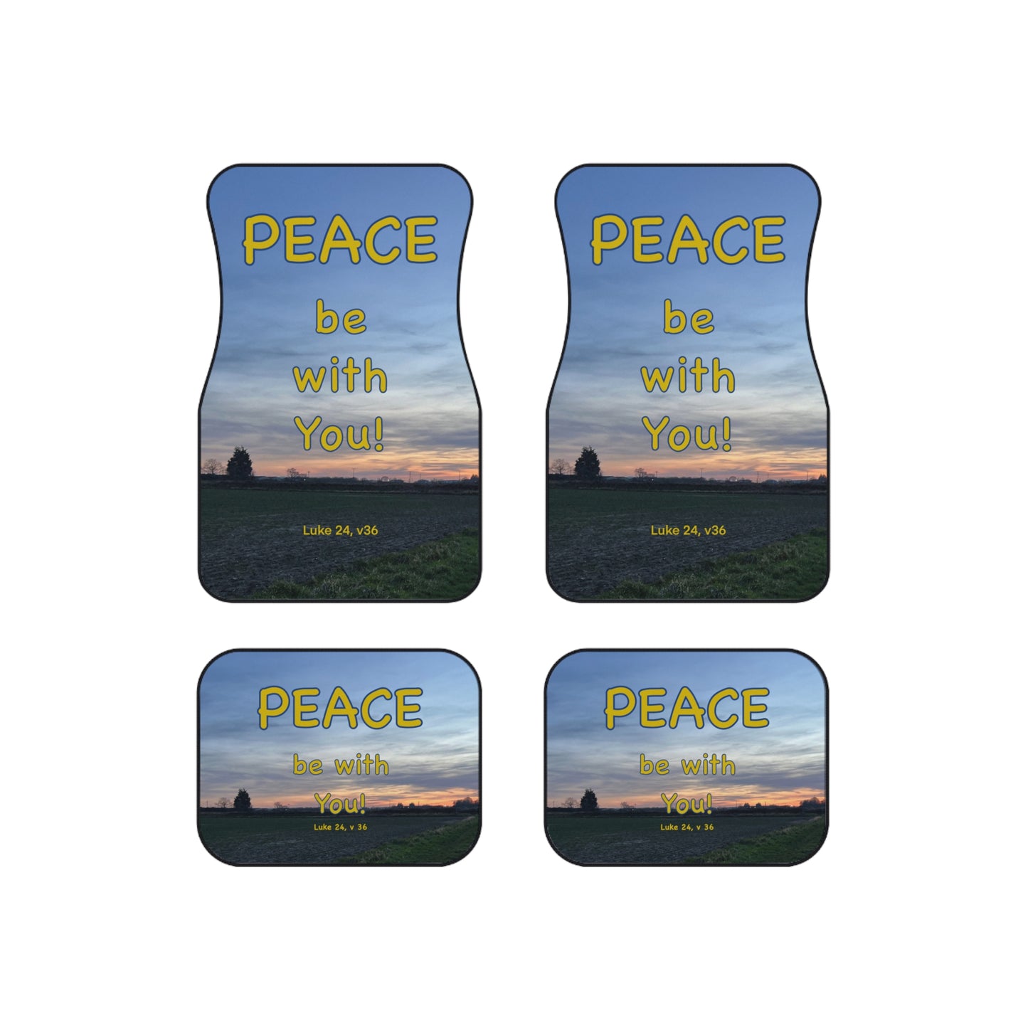 custom car mats - set of 4 - Peace be with you 