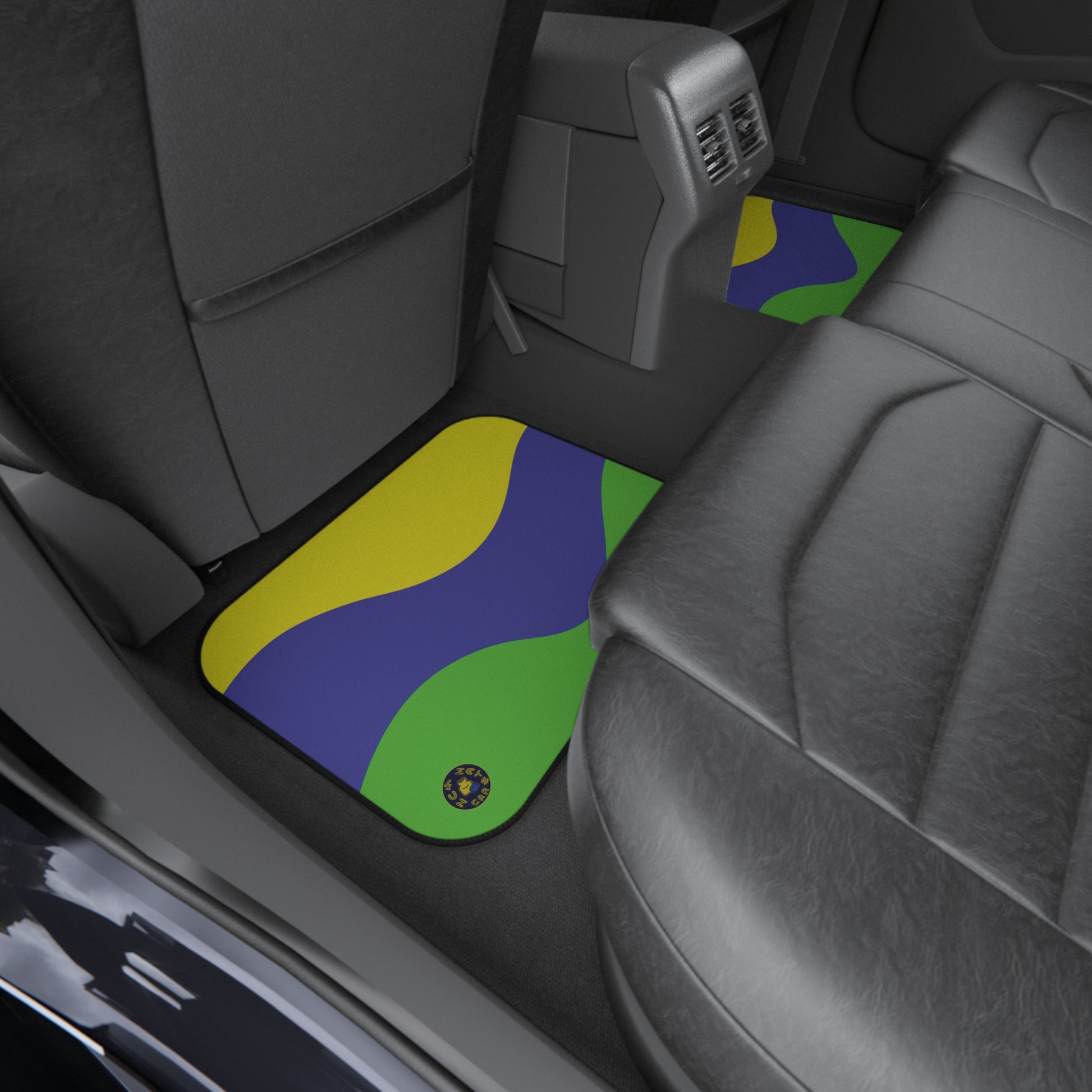 custom car mats - yellow blue and green - set of 4 custom car floor mats 