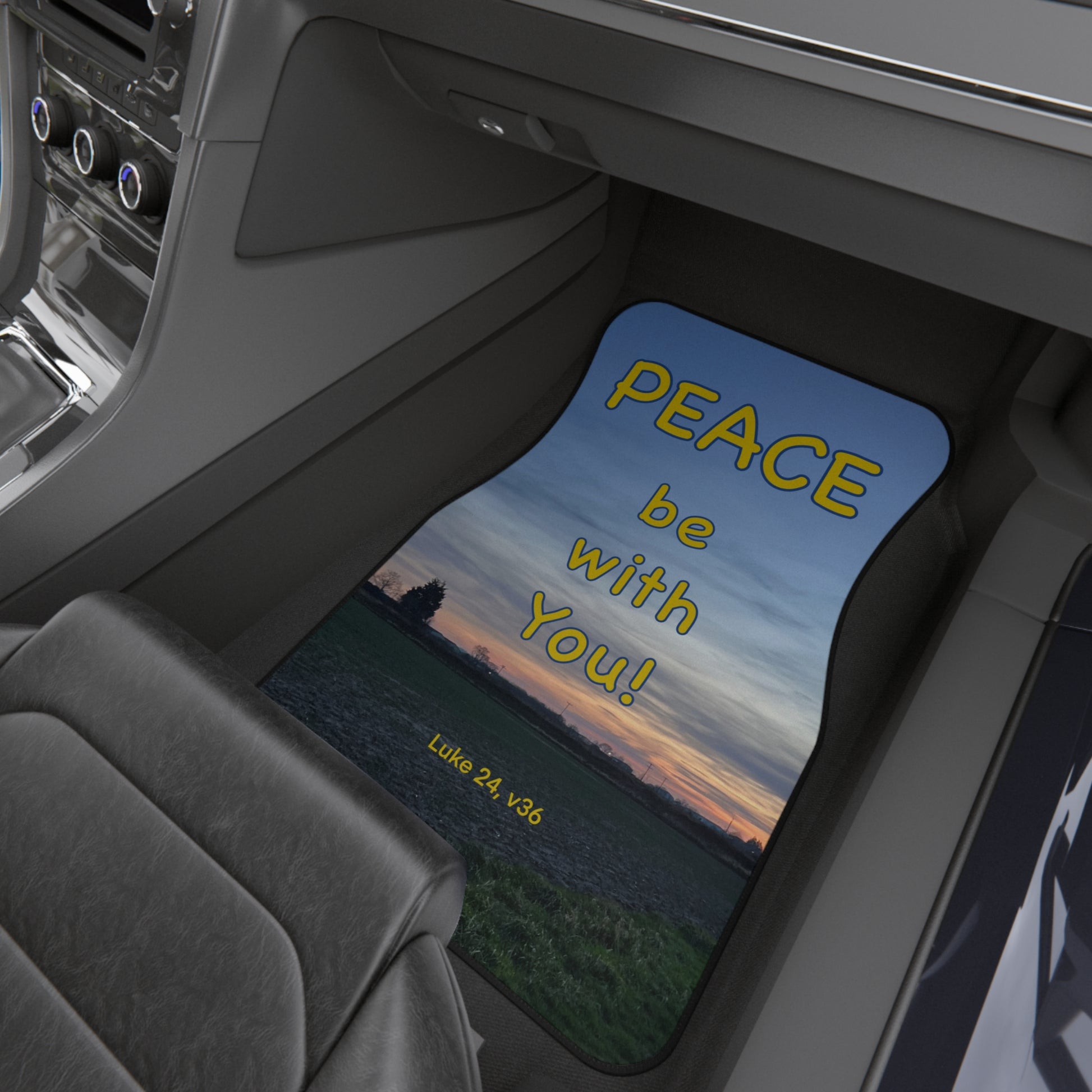 passenger side custom car mat - peace be with you