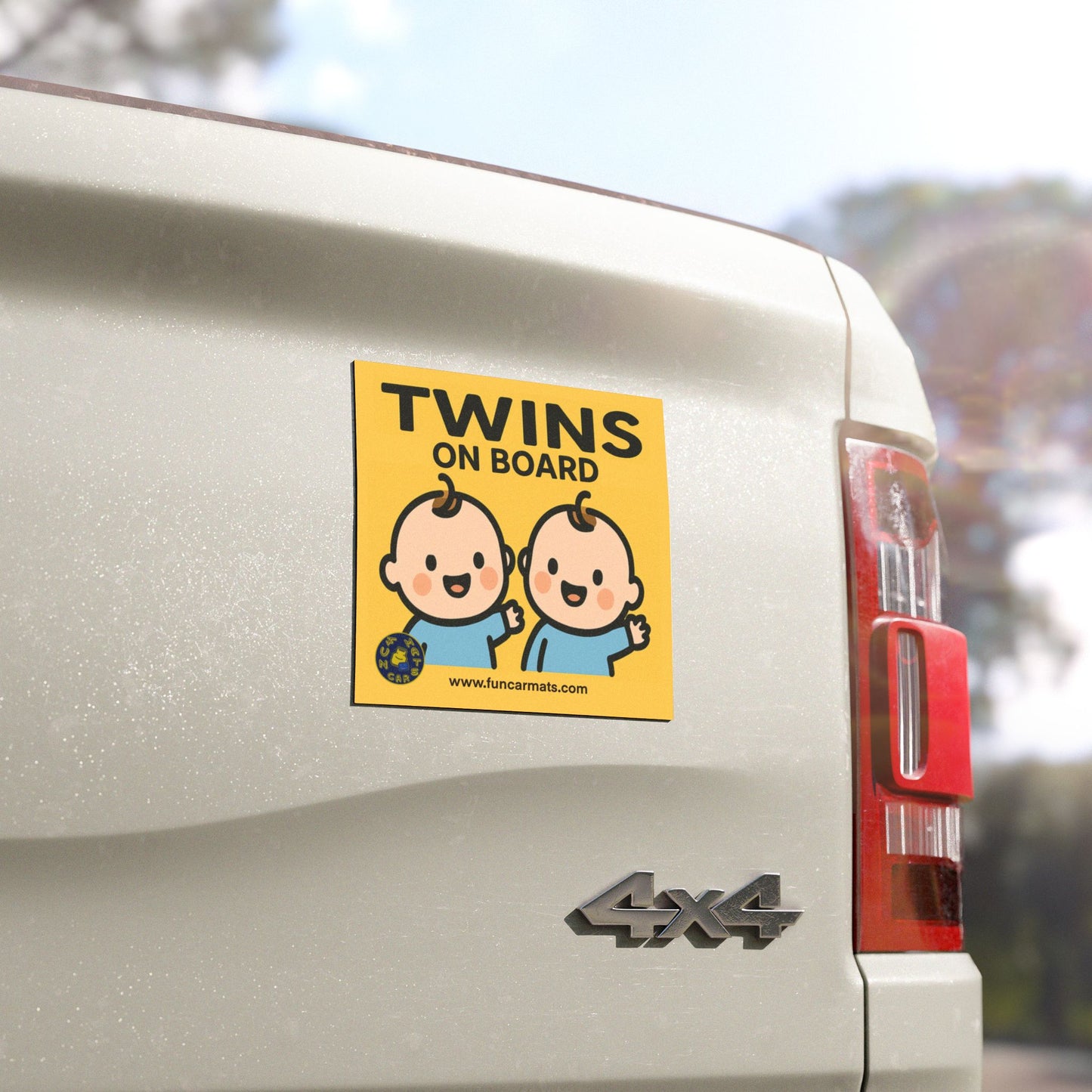 Car with 'Twins on Board' sticker on the back