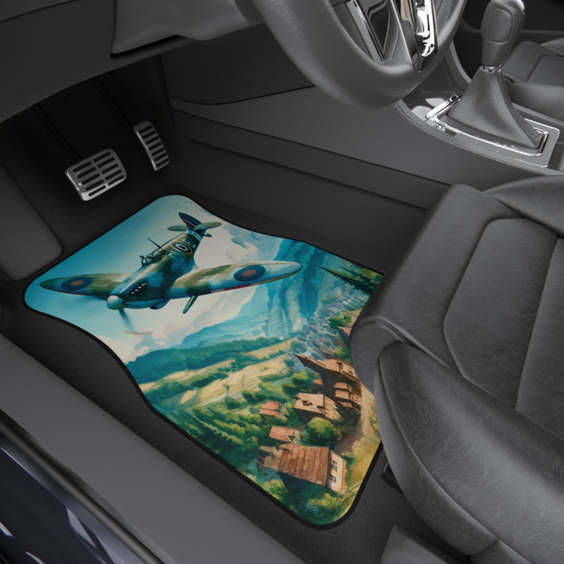 custom car mats - spitfire design - fun car mats