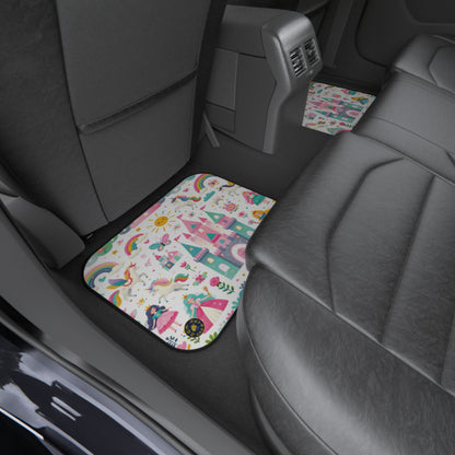 custom car floor mats - kids - princess castle and unicorns 