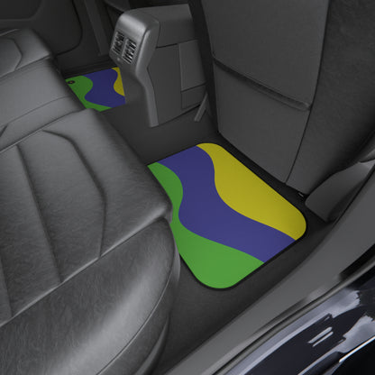 custom car mats - yellow blue and green - set of 4 custom car floor mats 