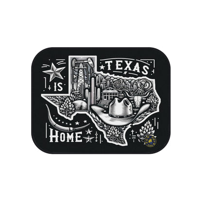 custom car floor mats - USA - Texas black and white flag