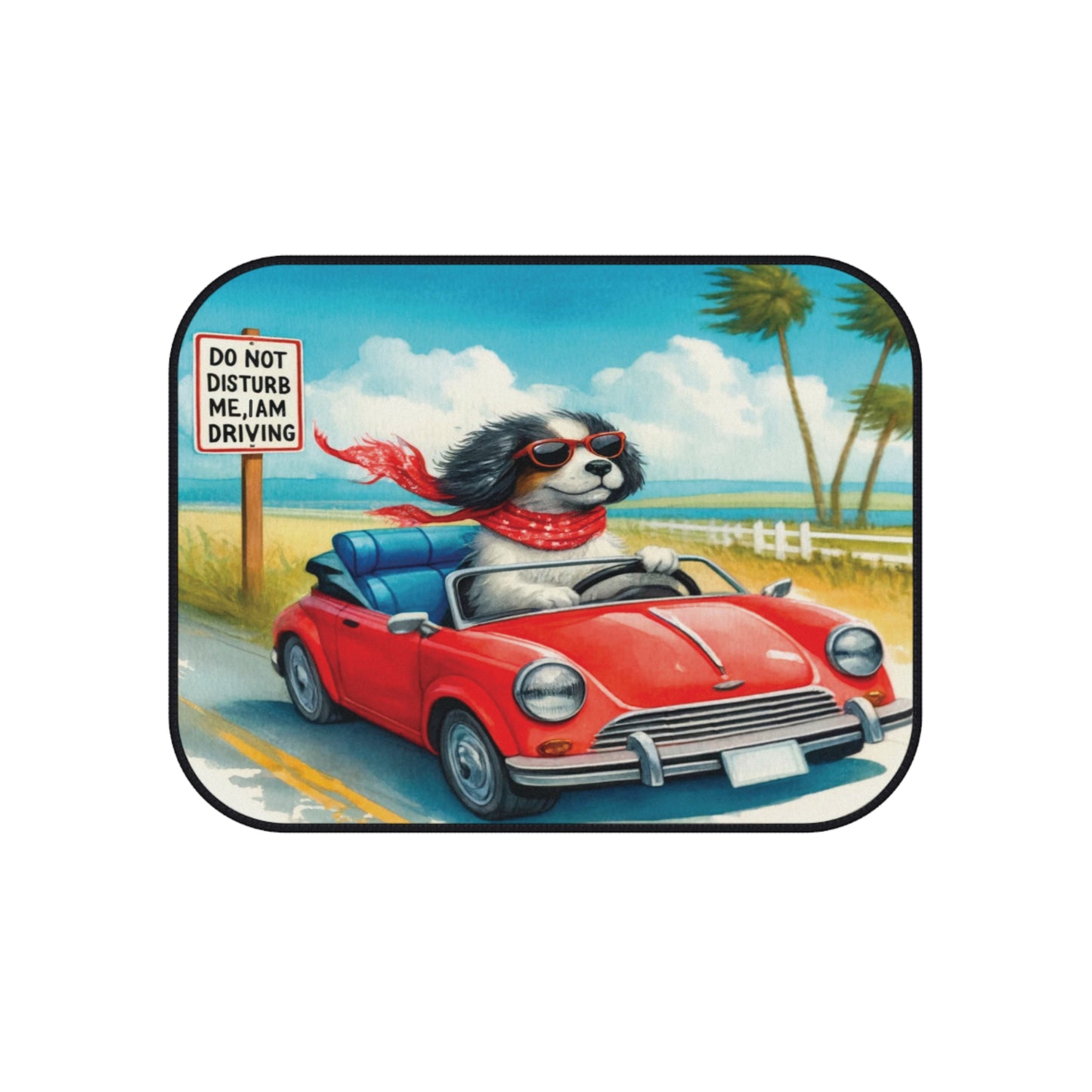 custom car mat - humour - Dog in the car do not disturb me I am driving