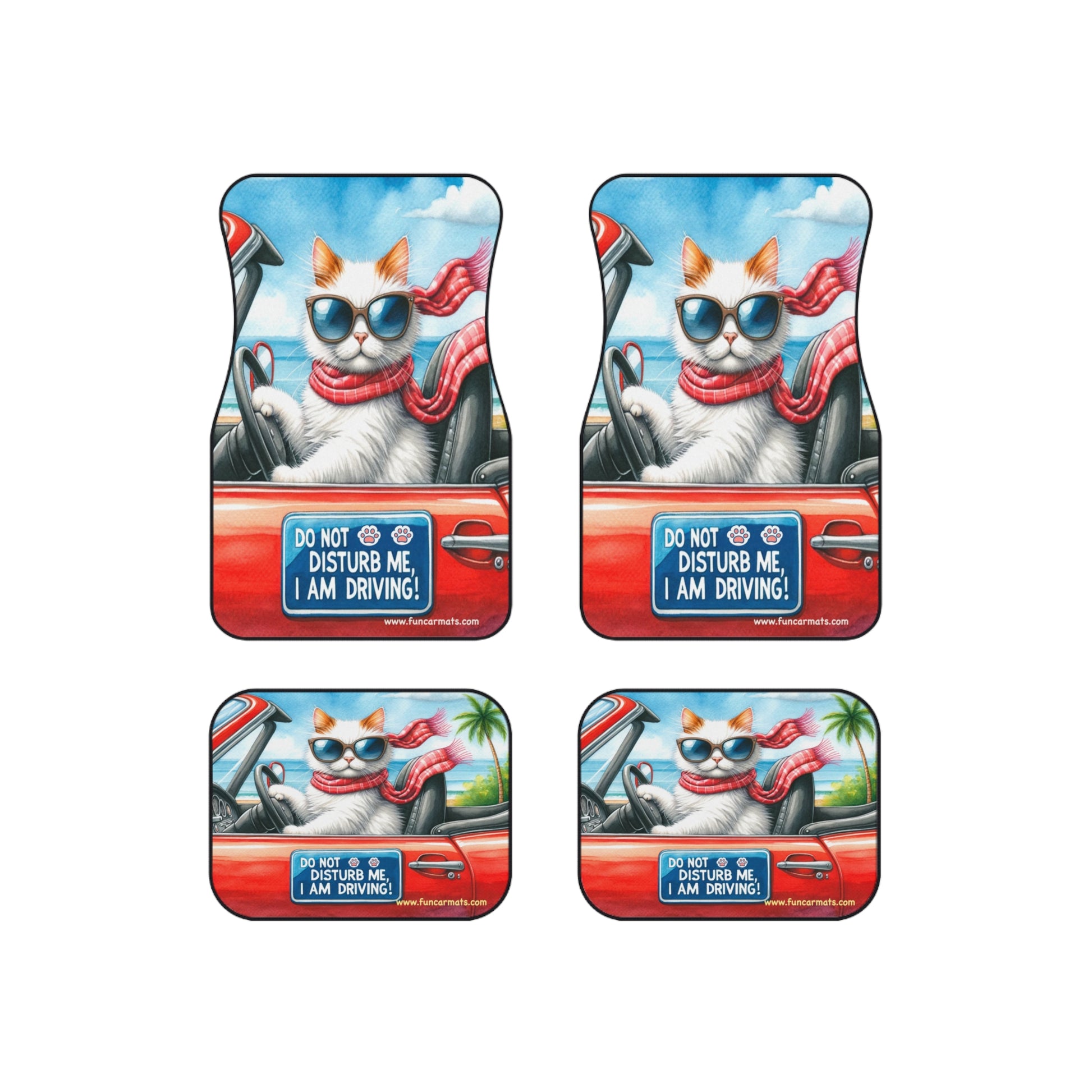 custom car mats - cartoon cat driving