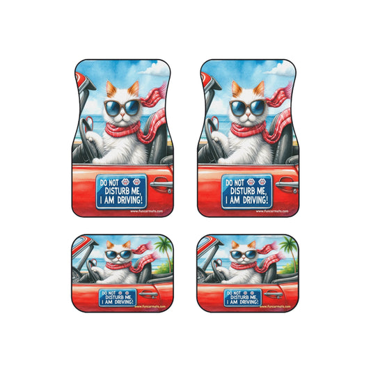 custom car mats - cartoon cat driving