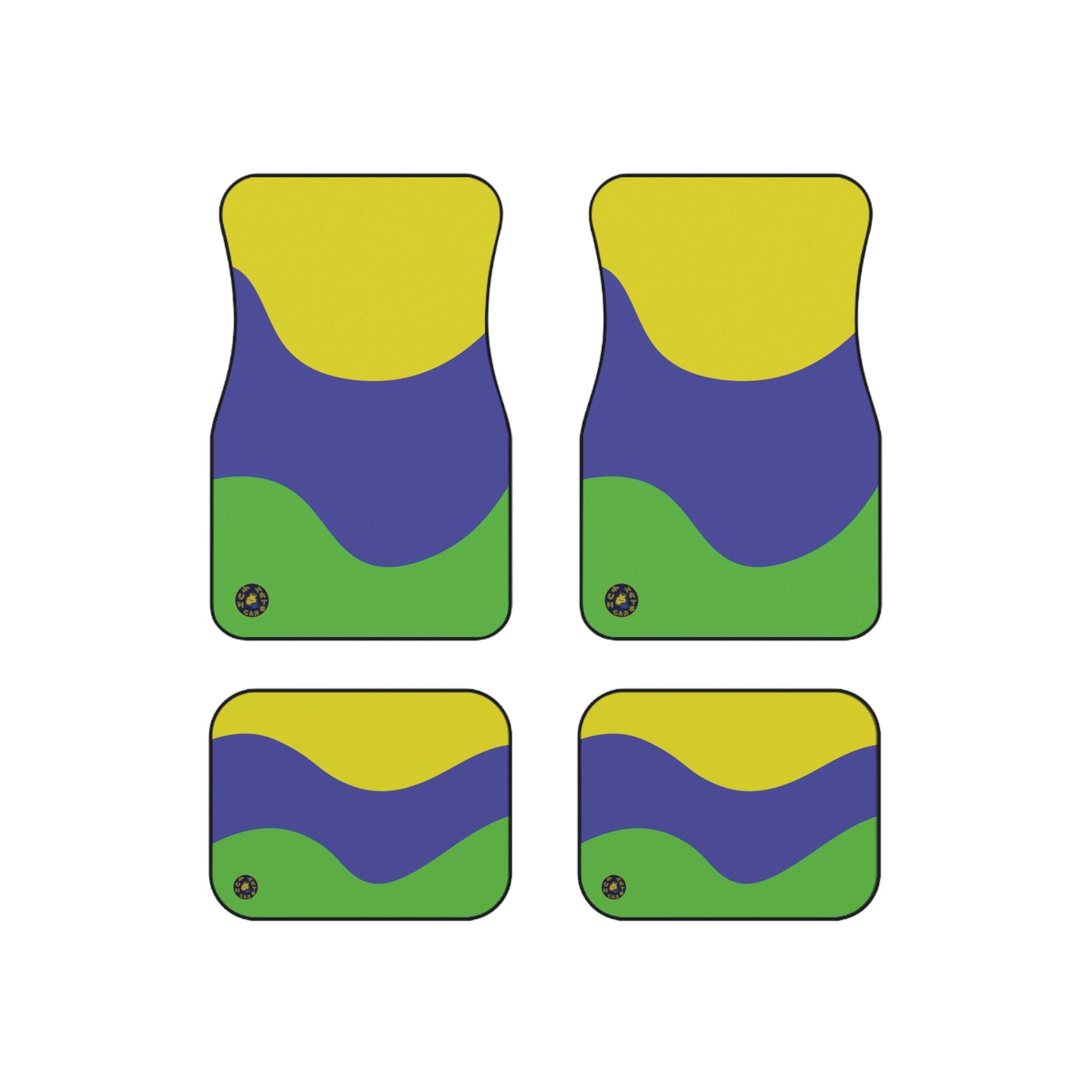 custom car mats - yellow blue and green - set of 4 custom car floor mats 