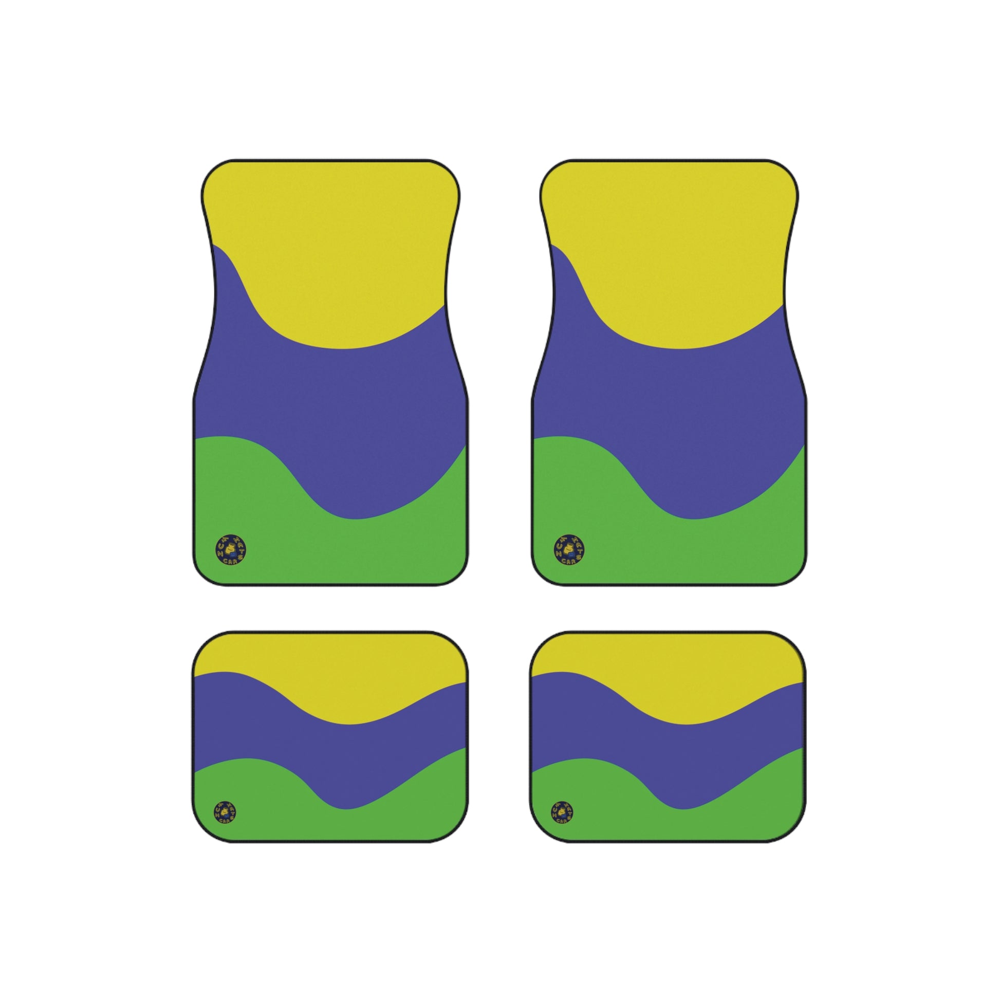 custom car mats - yellow blue and green - set of 4 custom car floor mats 