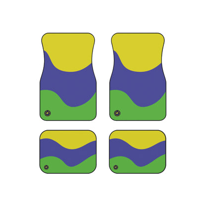 custom car mats - yellow blue and green - set of 4 custom car floor mats 