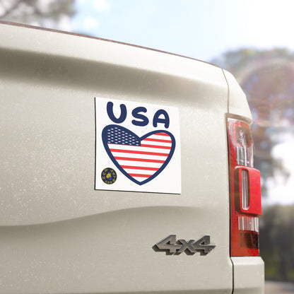 Car Magnets - USA Heart Flag Sticker