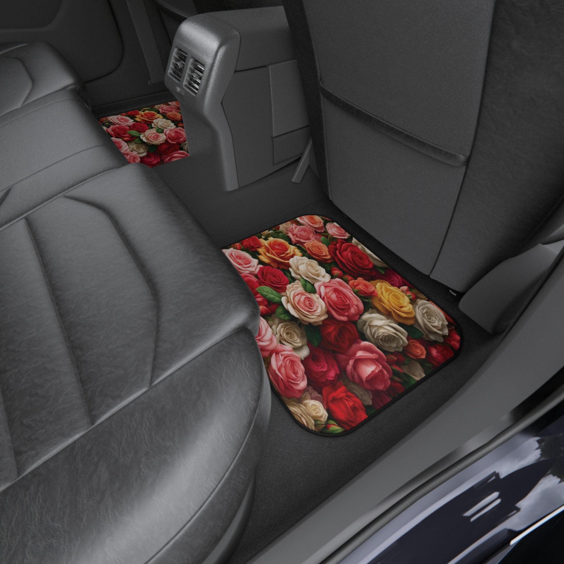 custom car floor mats - roses