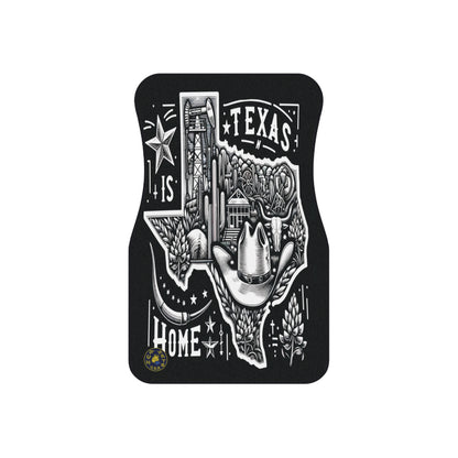 Custom Car Mats (2x Front) - USA - Texas black and white