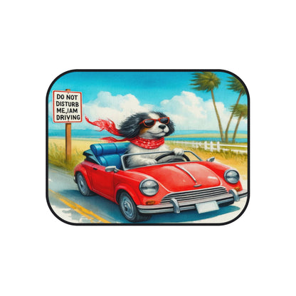 custom car mats - cartoon dog saying DO not disturb me I am driving!