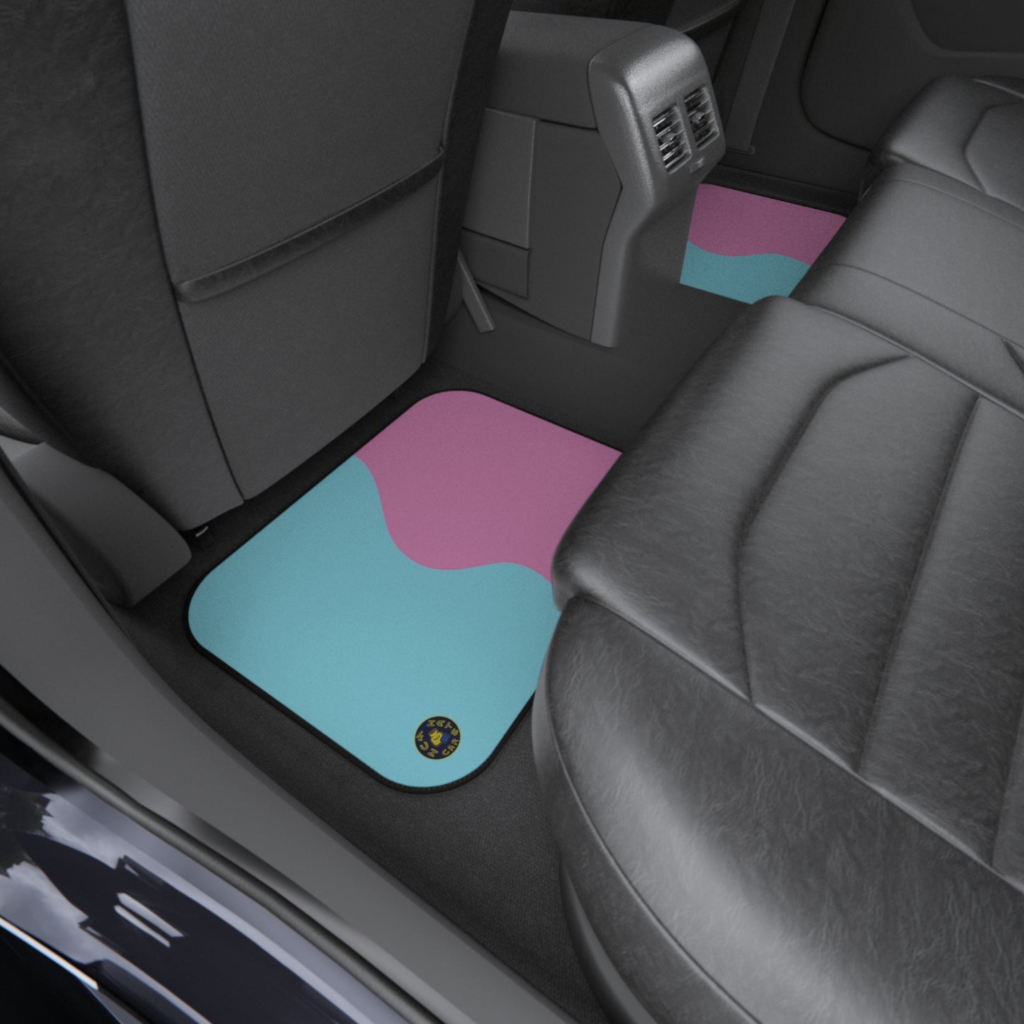 Custom Car Mats (Set of 4) - Retro - Pink and Light Blue