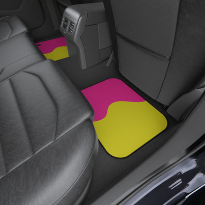 Custom Car Mats (Set of 4) - Retro - Pink and Yellow